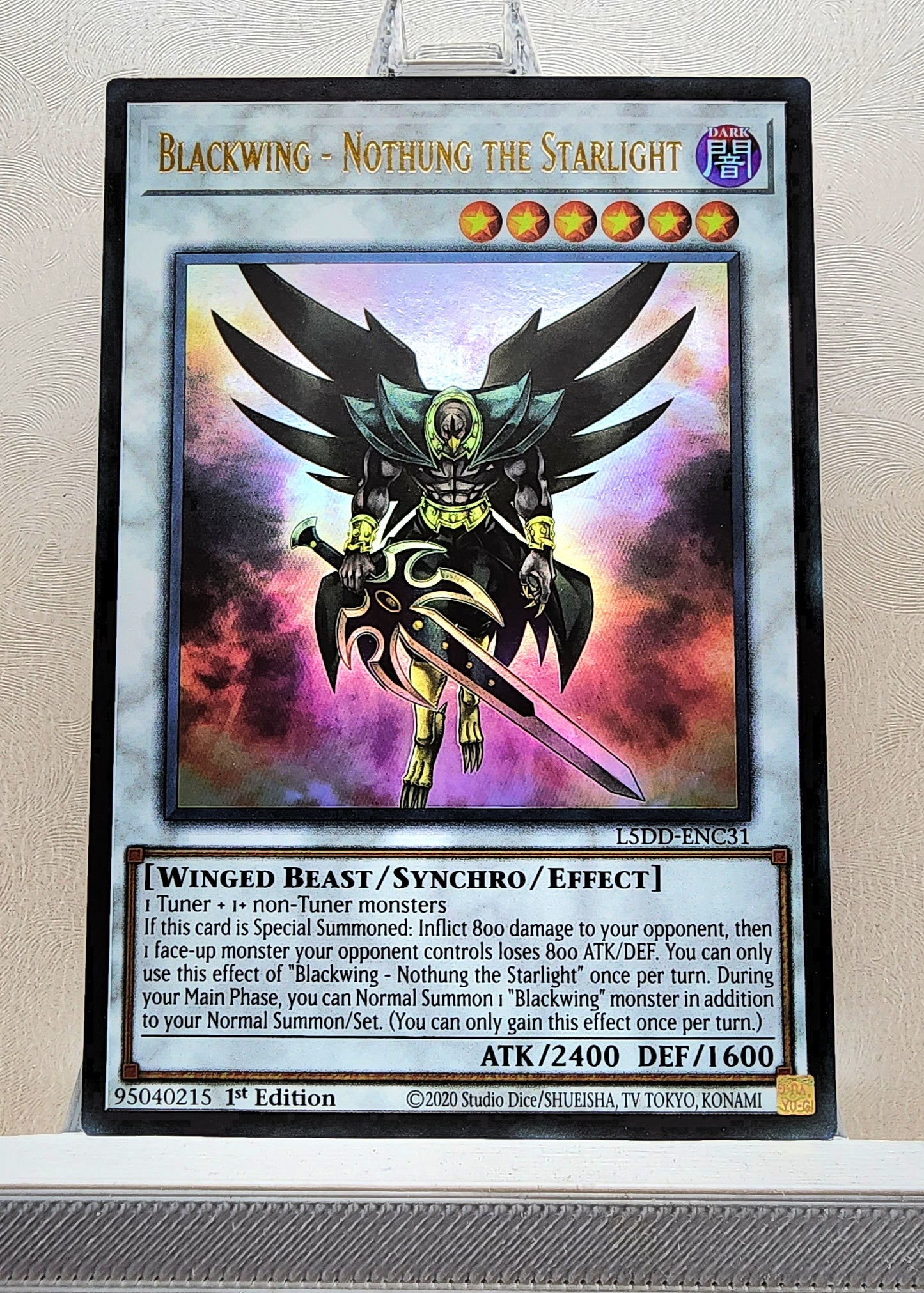 Yugioh! 1x Blackwing - Nothung the Starlight (L5DD - Ultra Rare) 1st Edition