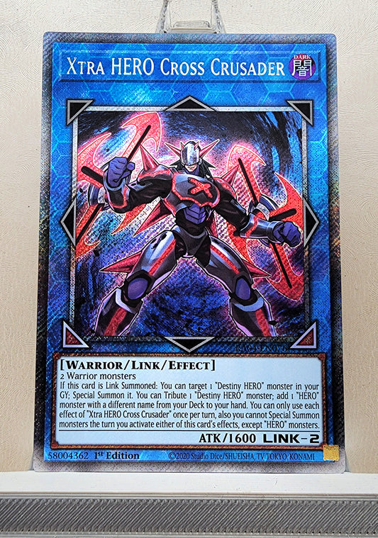Yugioh! 1x Xtra HERO Cross Crusader (RA04 - Platinum Secret Rare) 1st Edition