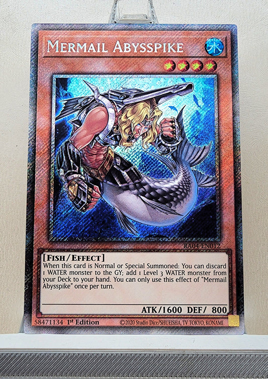Yugioh! 1x Mermail Abysspike (RA04 - Platinum Secret Rare) 1st Edition