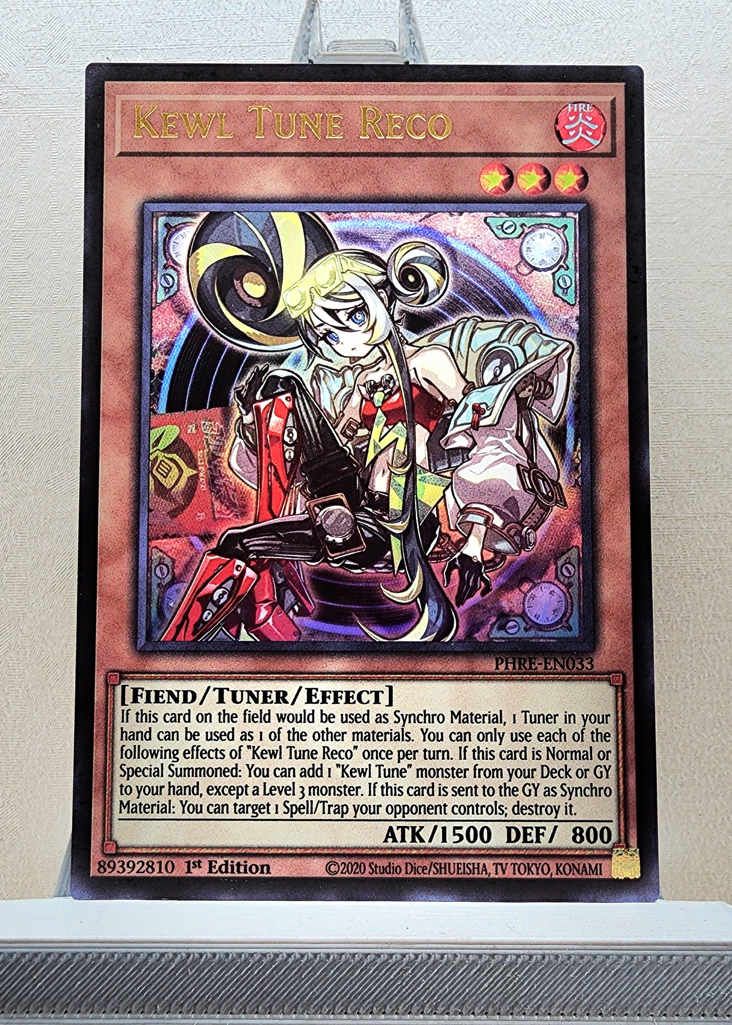Yugioh! 1x Kewl Tune Reco (PHRE - Ultra Rare) 1st Edition