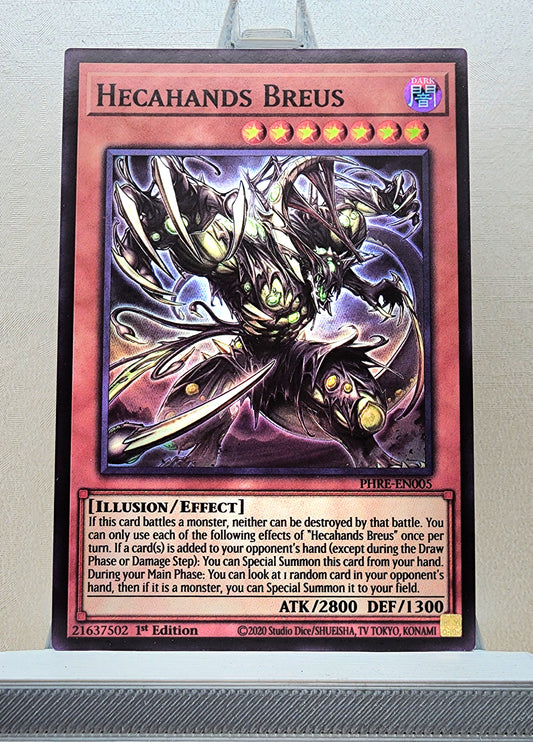 Yugioh! 1x Hecahands Breus (PHRE - Super Rare) 1st Edition