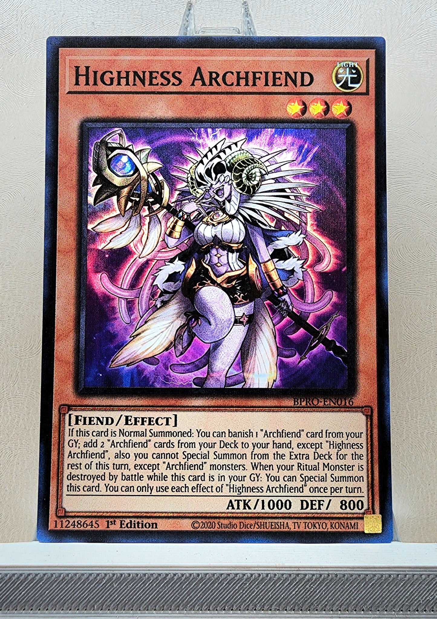 Yugioh! 1x Highness Archfiend (BPRO - Super Rare) 1st Edition