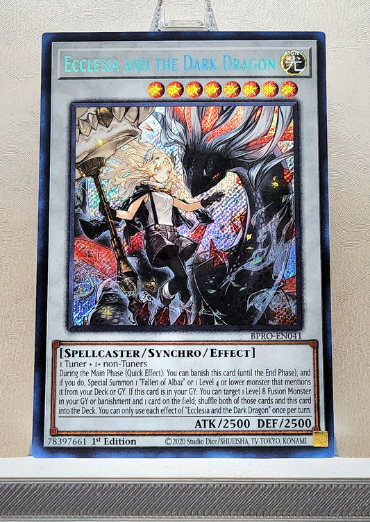 Yugioh! 1x Ecclesia and the Dark Dragon (BPRO - Secret Rare) 1st Edition