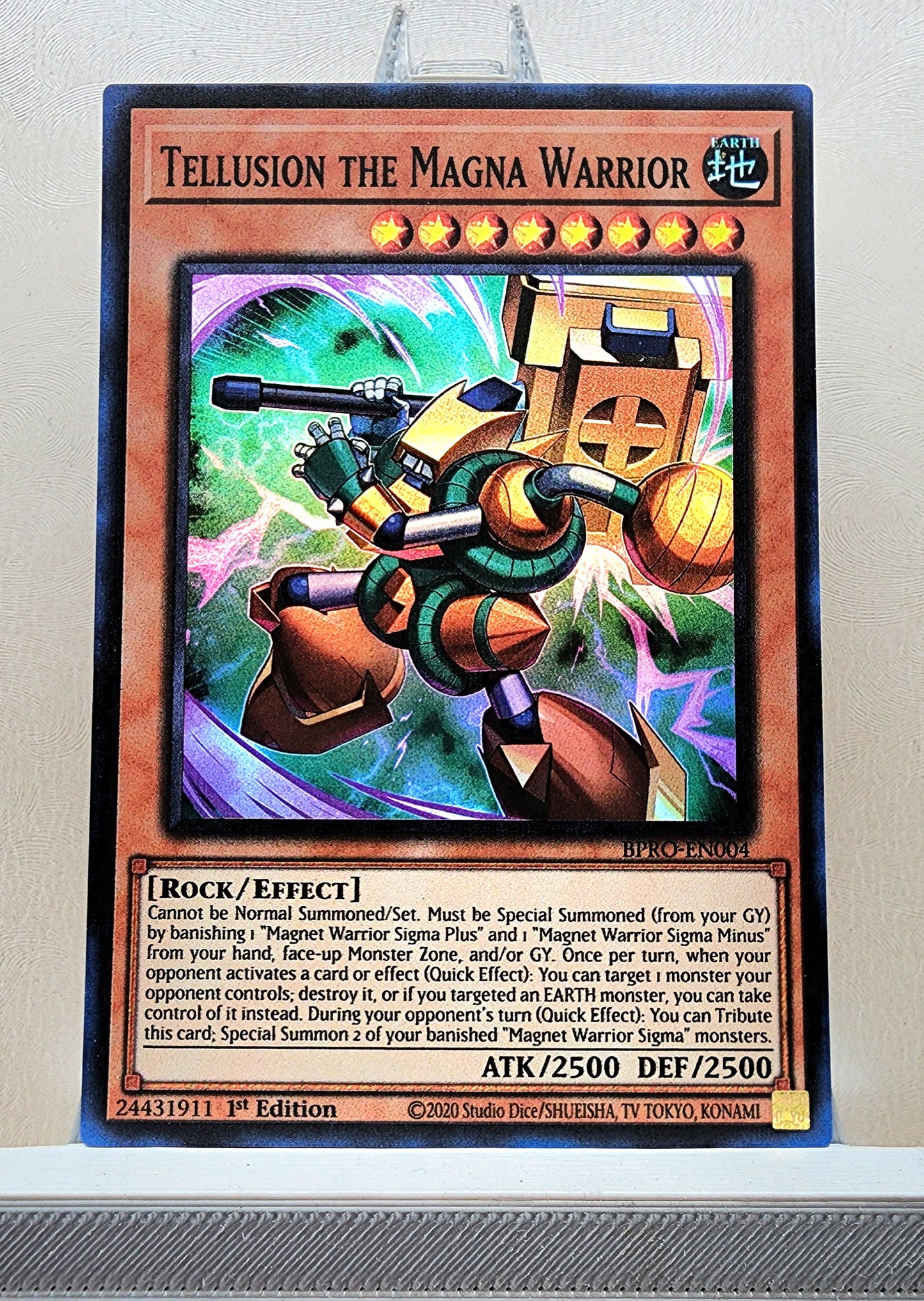 Yugioh! 1x Tellusion the Magna Warrior (BPRO - Super Rare) 1st Edition