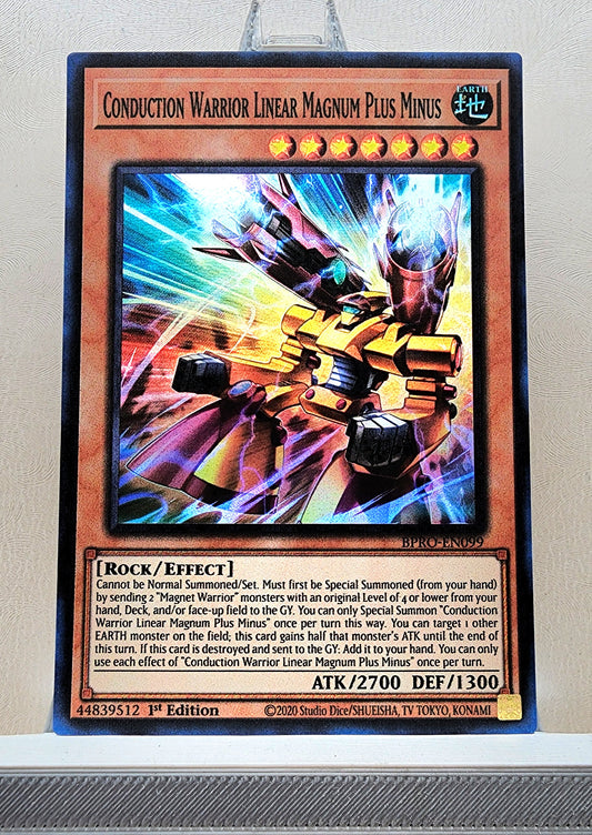 Yugioh! 1x Conduction Warrior Linear Magnum Plus Minus (BPRO - Super Rare) 1st Edition