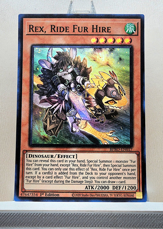 Yugioh! 1x Rex, Ride Fur Hire (BPRO - Super Rare) 1st Edition