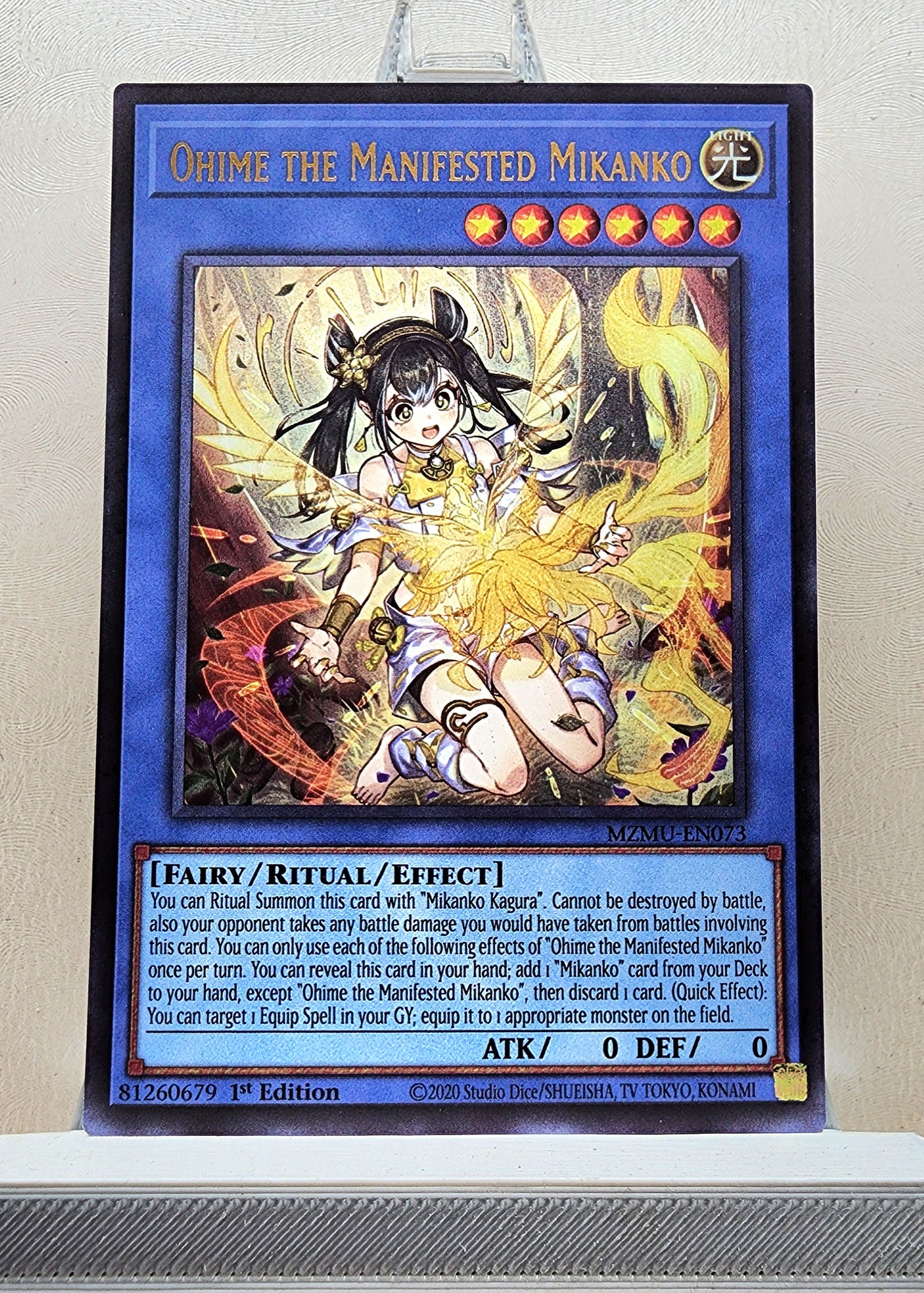 Yugioh! 1x Ohime the Manifested Mikanko New Art (MZMU - Ultra Rare) 1st Edition