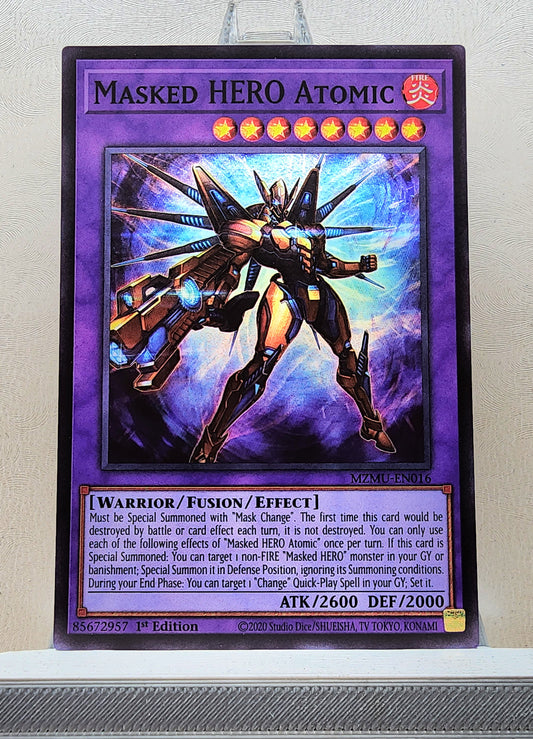 Yugioh! 1x Masked HERO Atomic (MZMU - Super Rare) 1st Edition