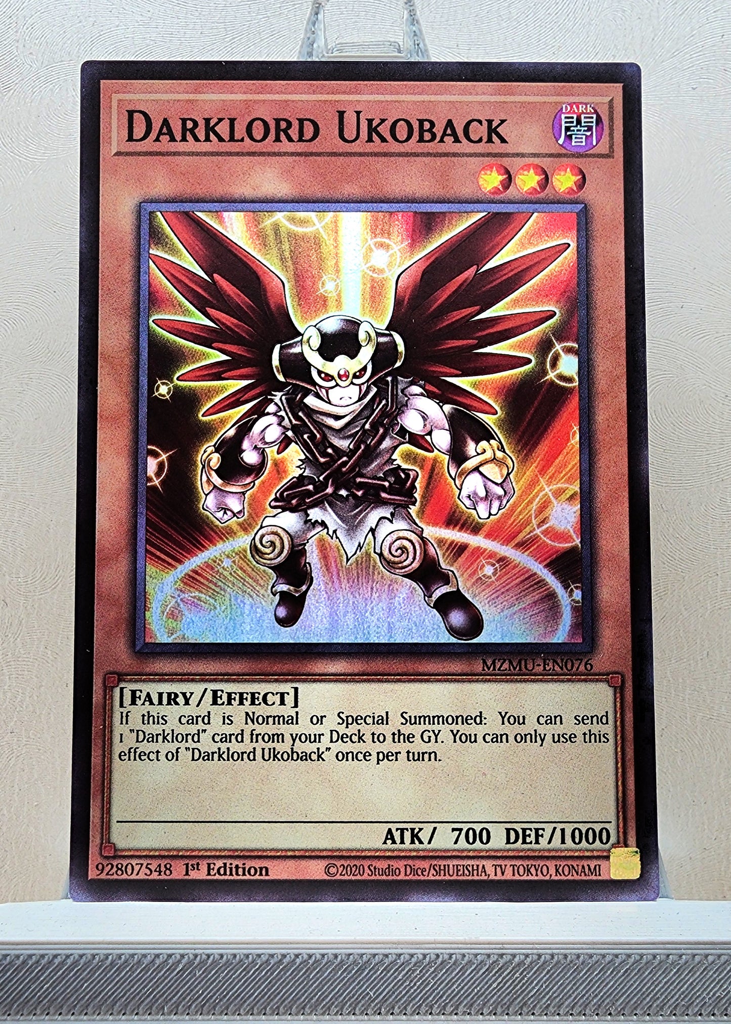 Yugioh! 1x Darklord Ukoback (MZMU - Super Rare) 1st Edition