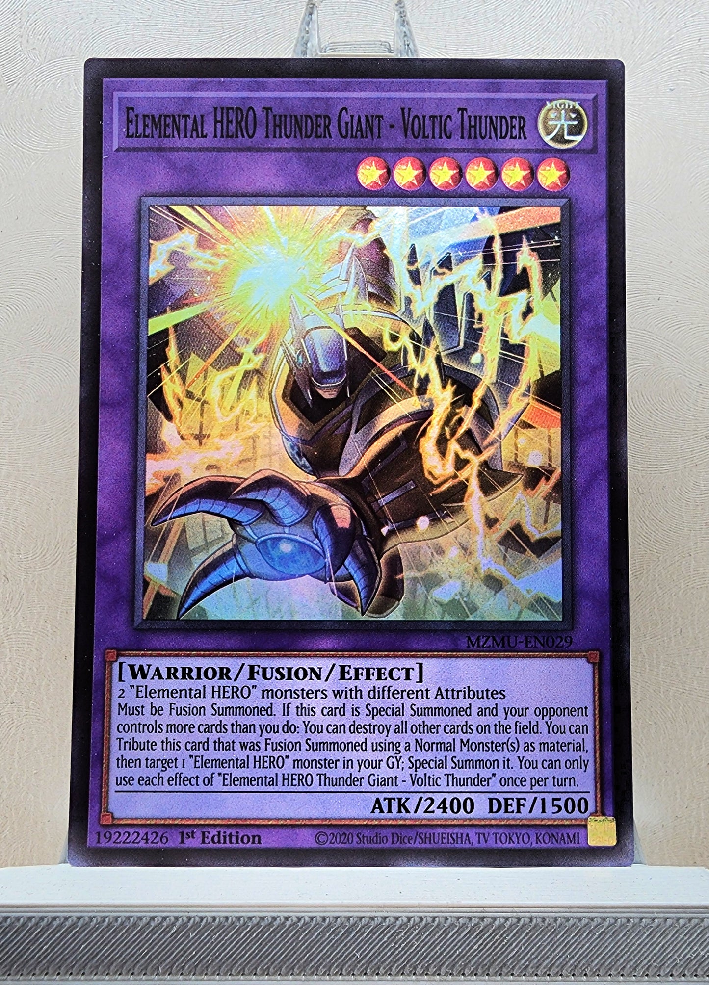 Yugioh! 1x Elemental HERO Thunder Giant - Voltic Thunder (MZMU - Super Rare) 1st Edition