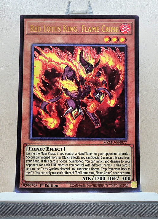 Yugioh! 1x Red Lotus King, Flame Crime (MZMU - Ultra Rare) 1st Edition