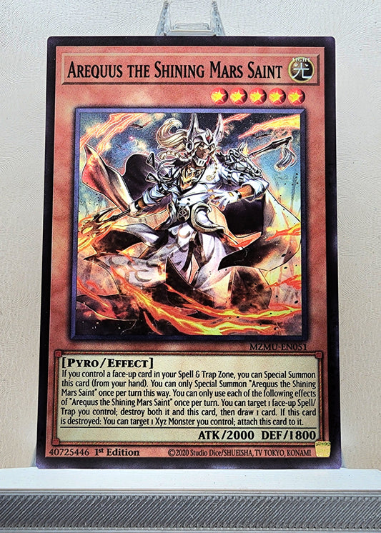 Yugioh! 1x Arequus the Shining Mars Saint (MZMU - Super Rare) 1st Edition