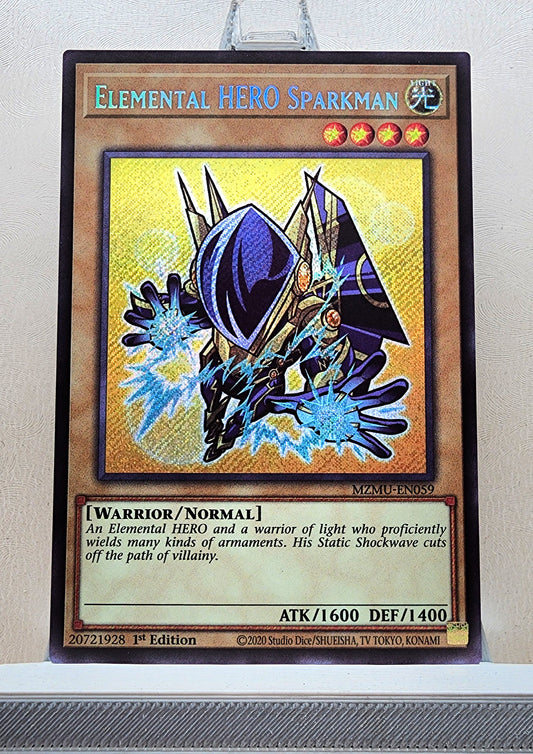 Yugioh! 1x Elemental HERO Sparkman Chibi Artwork (MZMU - Secret Rare) 1st Edition