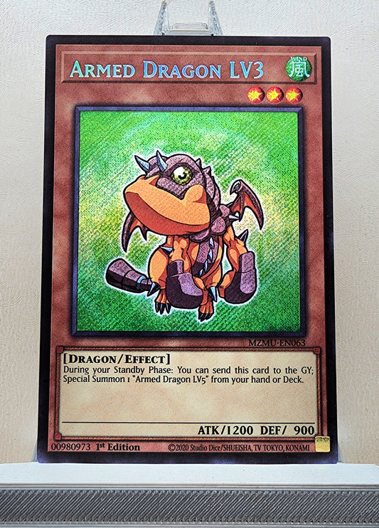 Yugioh! 1x Armed Dragon LV3 Chibi Artwork (MZMU - Secret Rare) 1st Edition
