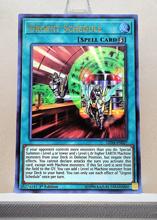 Yugioh! 1x Urgent Schedule (LED4 - Ultra Rare) 1st Edition
