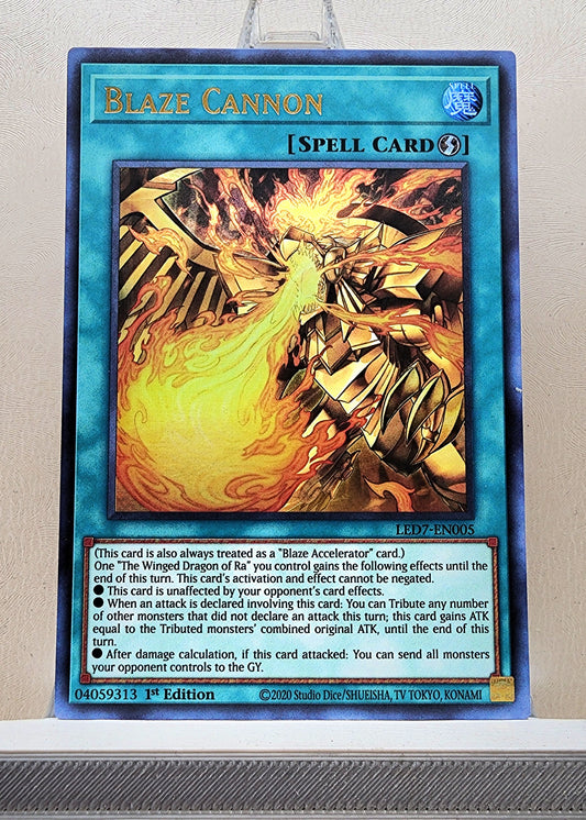 Yugioh! 1x Blaze Cannon (LED7 - Ultra Rare) 1st Edition
