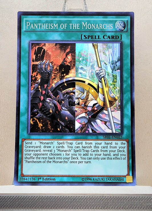 Yugioh! 1x Pantheism of the Monarchs (SR01 - Super Rare) 1st Edition