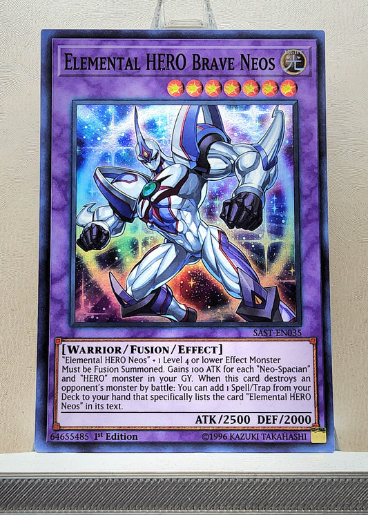 Yugioh! 1x Elemental HERO Brave Neos (SAST - Super Rare) 1st Edition