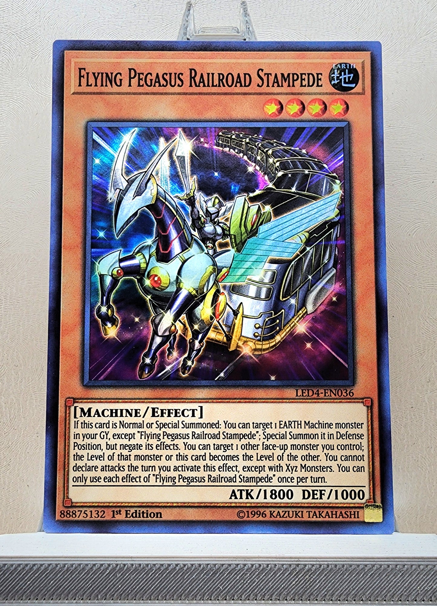 Yugioh! 1x Flying Pegasus Railroad Stampede (LED4 - Super Rare) 1st Edition