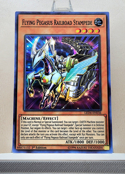 Yugioh! 1x Flying Pegasus Railroad Stampede (LED4 - Super Rare) 1st Edition