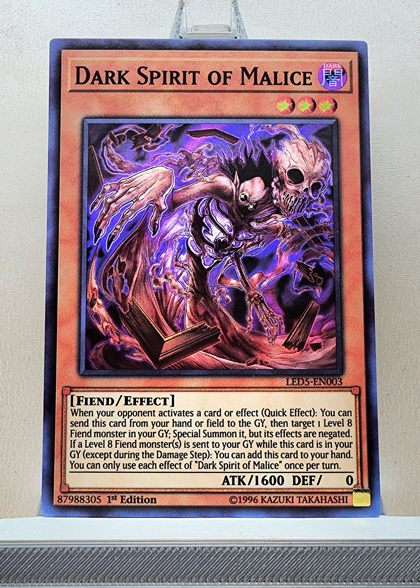 Yugioh! 1x Dark Spirit of Malice (LED5 - Super Rare) 1st Edition