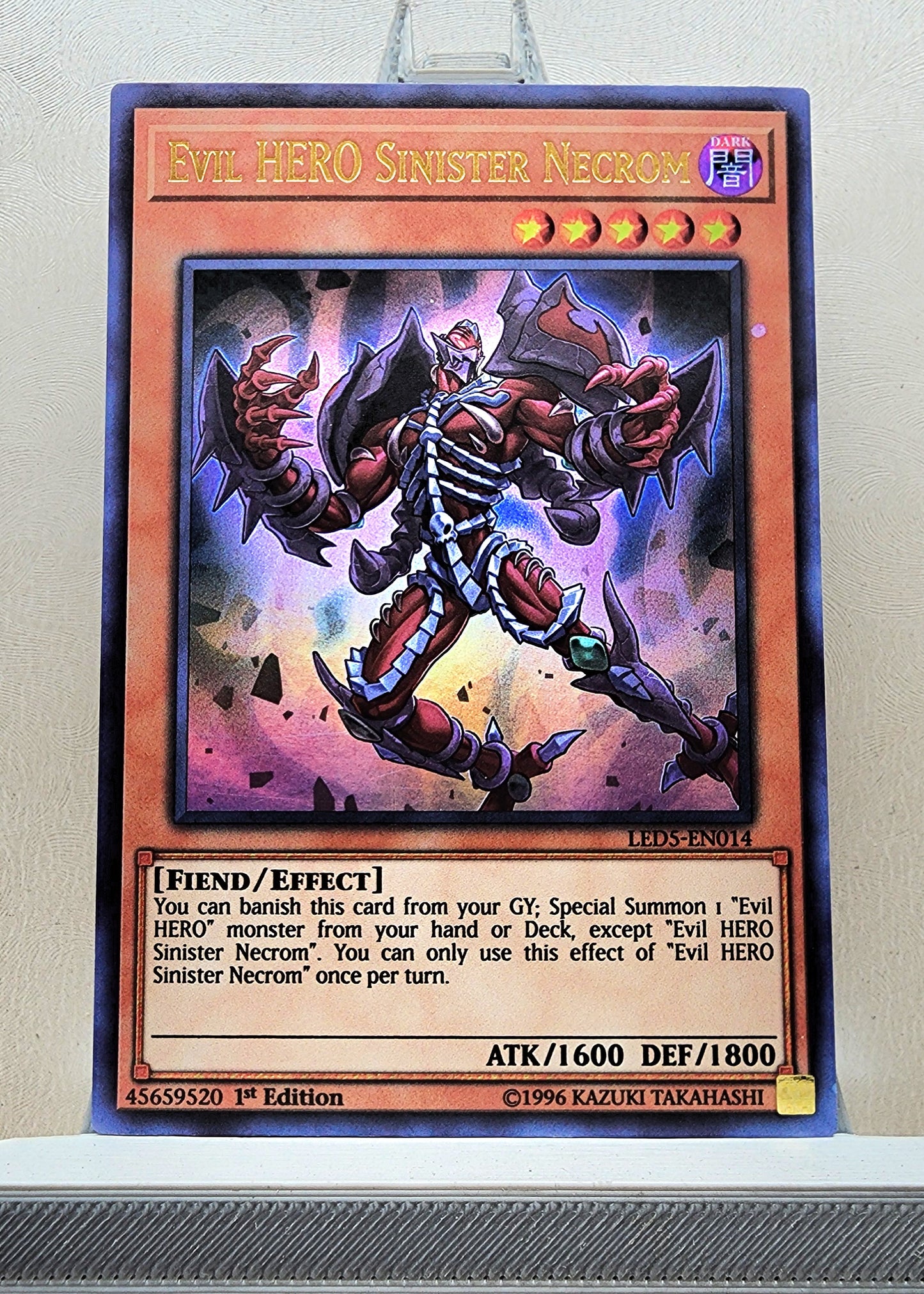 Yugioh! 1x Evil HERO Sinister Necrom (LED5 - Ultra Rare) 1st Edition