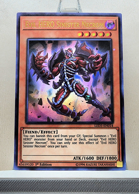 Yugioh! 1x Evil HERO Sinister Necrom (LED5 - Ultra Rare) 1st Edition