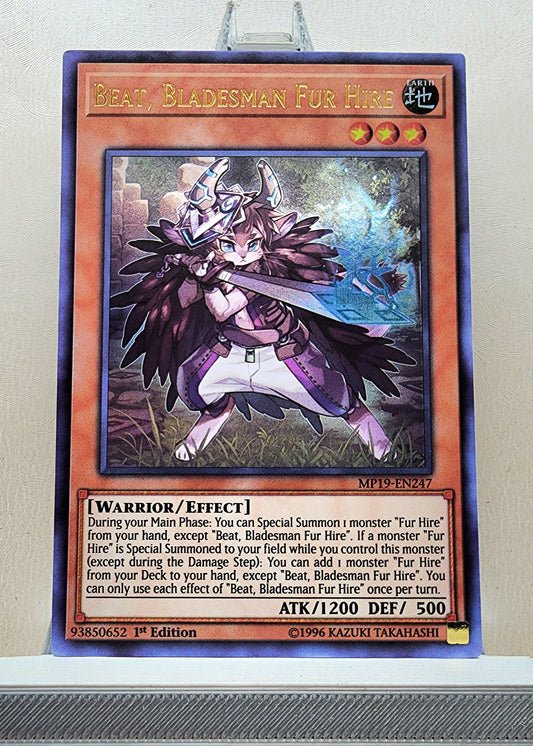 Yugioh! 1x Beat, Bladesman Fur Hire (MP19 - Ultra Rare) 1st Edition