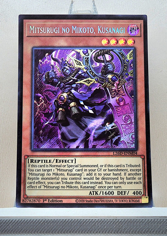 Yugioh! 1x Mitsurugi no Mikoto, Kusanagi (L26D - Secret Rare) 1st Edition