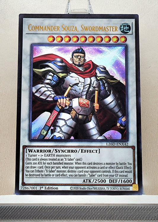 Yugioh! 1x Commander Souza, Swordmaster (L26D - Ultra Rare) 1st Edition