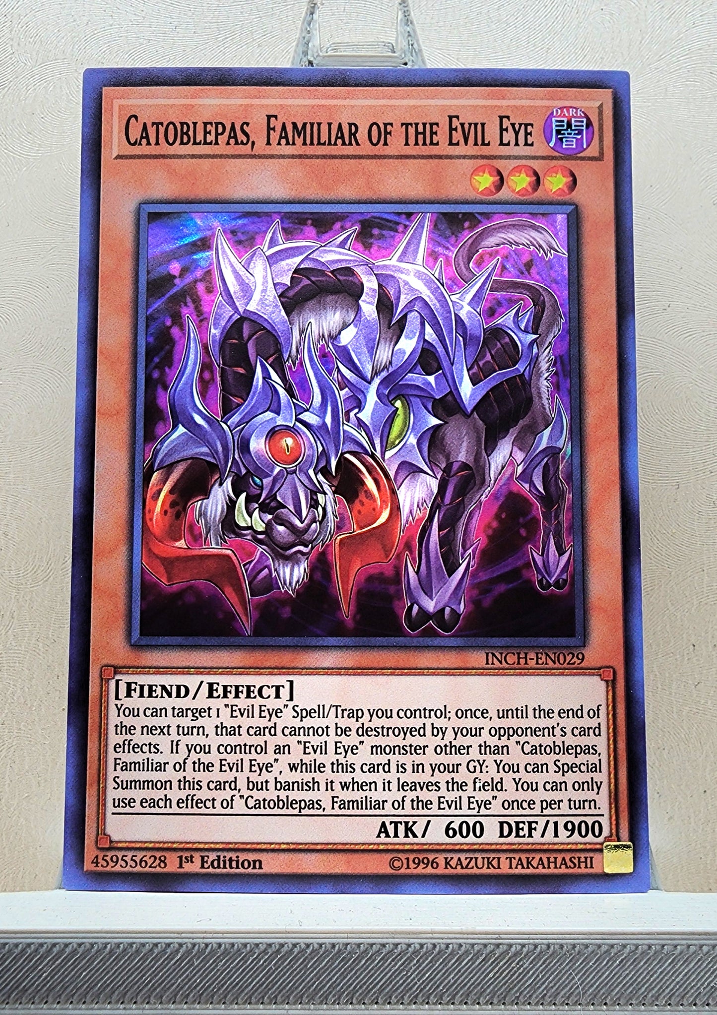 Yugioh! 1x Catoblepas, Familiar of the Evil Eye (INCH - Super Rare) 1st Edition