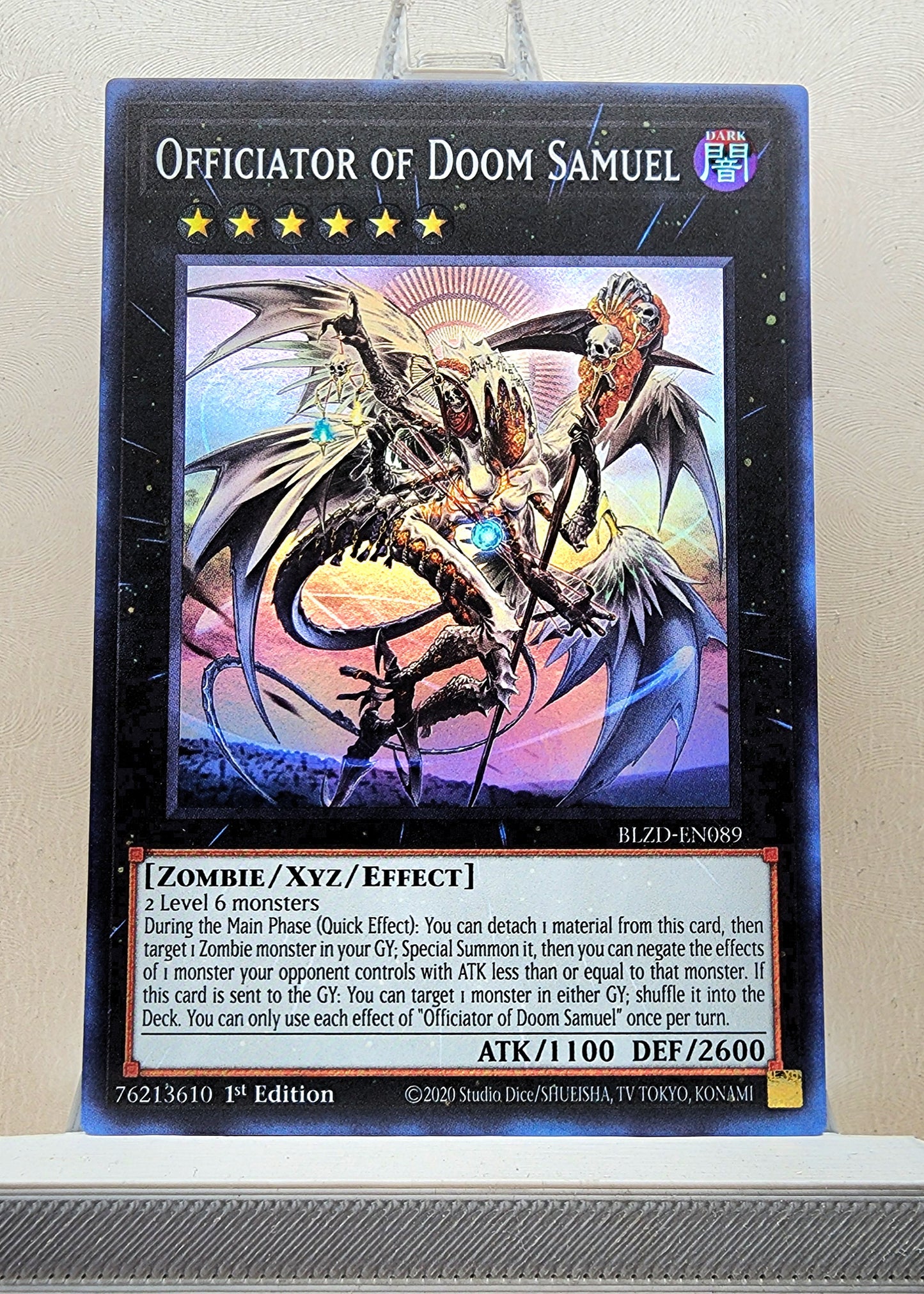 Yugioh! 1x Officiator of Doom Samuel (BLZD - Super Rare) 1st Edition