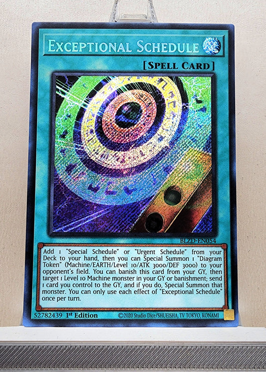 Yugioh! 1x Exceptional Schedule (BLZD - Secret Rare) 1st Edition