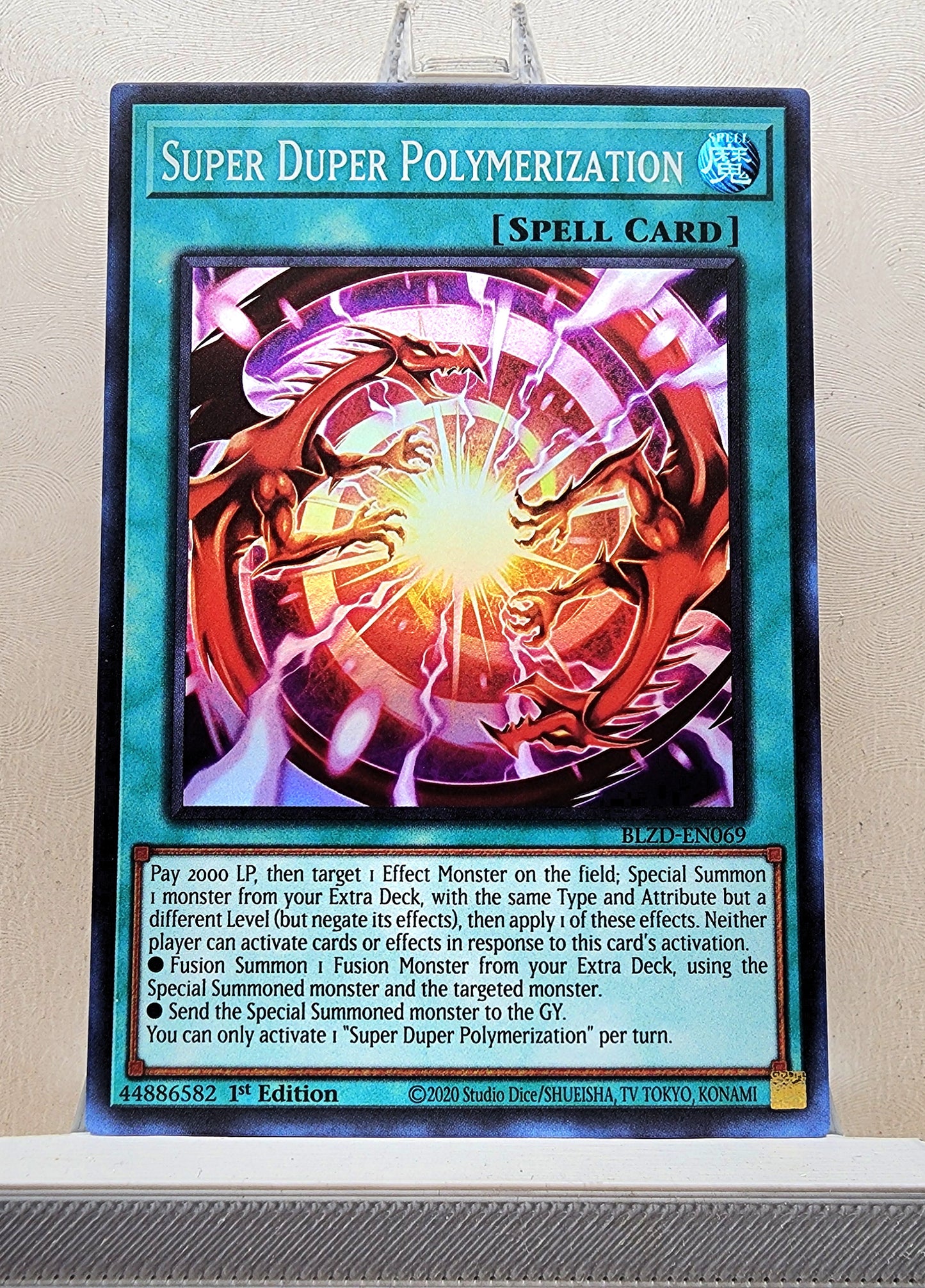 Yugioh! 1x Super Duper Polymerization (BLZD - Super Rare) 1st Edition