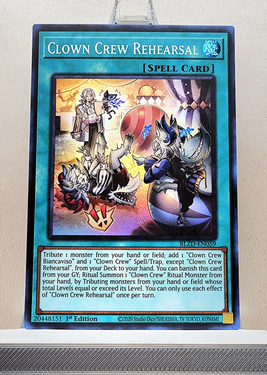 Yugioh! 1x Clown Crew Rehearsal (BLZD - Super Rare) 1st Edition