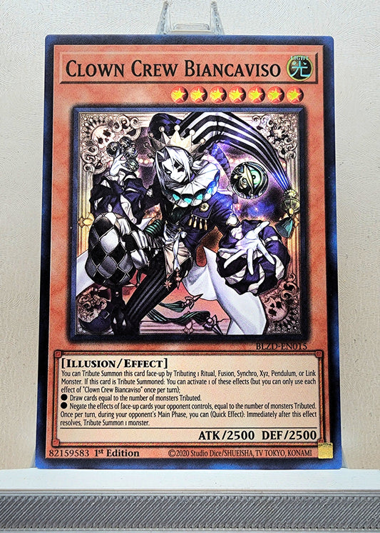Yugioh! 1x Clown Crew Biancaviso (BLZD - Super Rare) 1st Edition