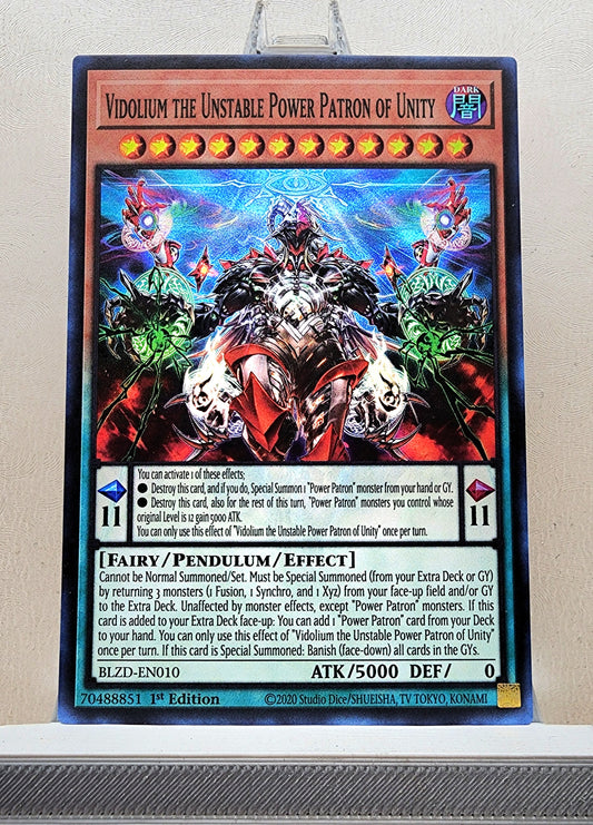Yugioh! 1x Vidolium the Unstable Power Patron of Unity (BLZD - Super Rare) 1st Edition