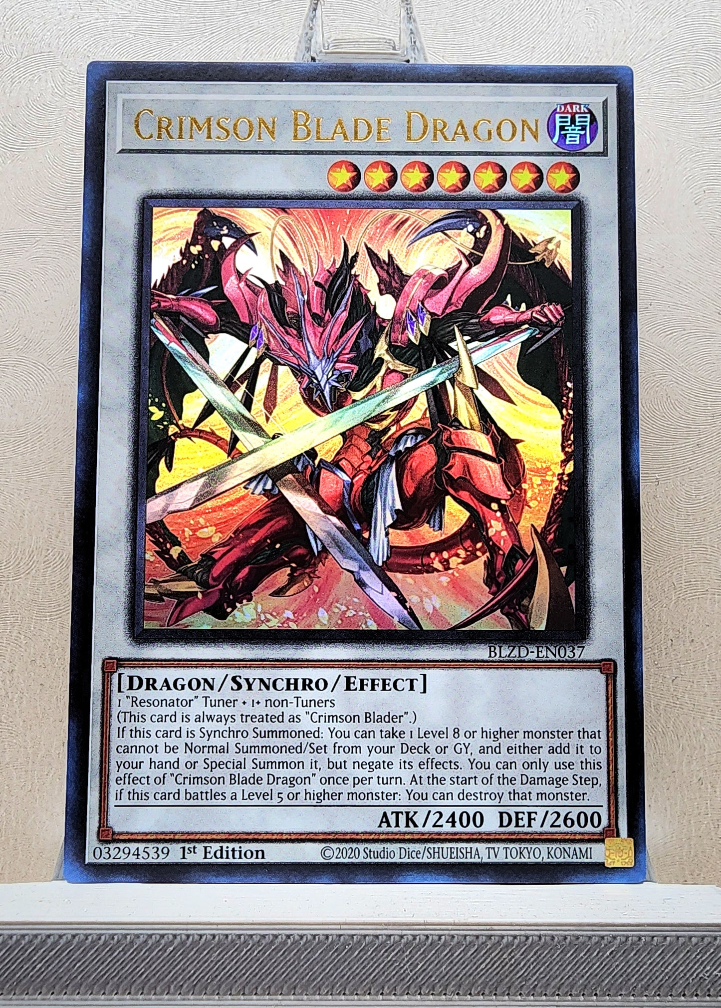 Yugioh! 1x Crimson Blade Dragon (BLZD - Ultra Rare) 1st Edition