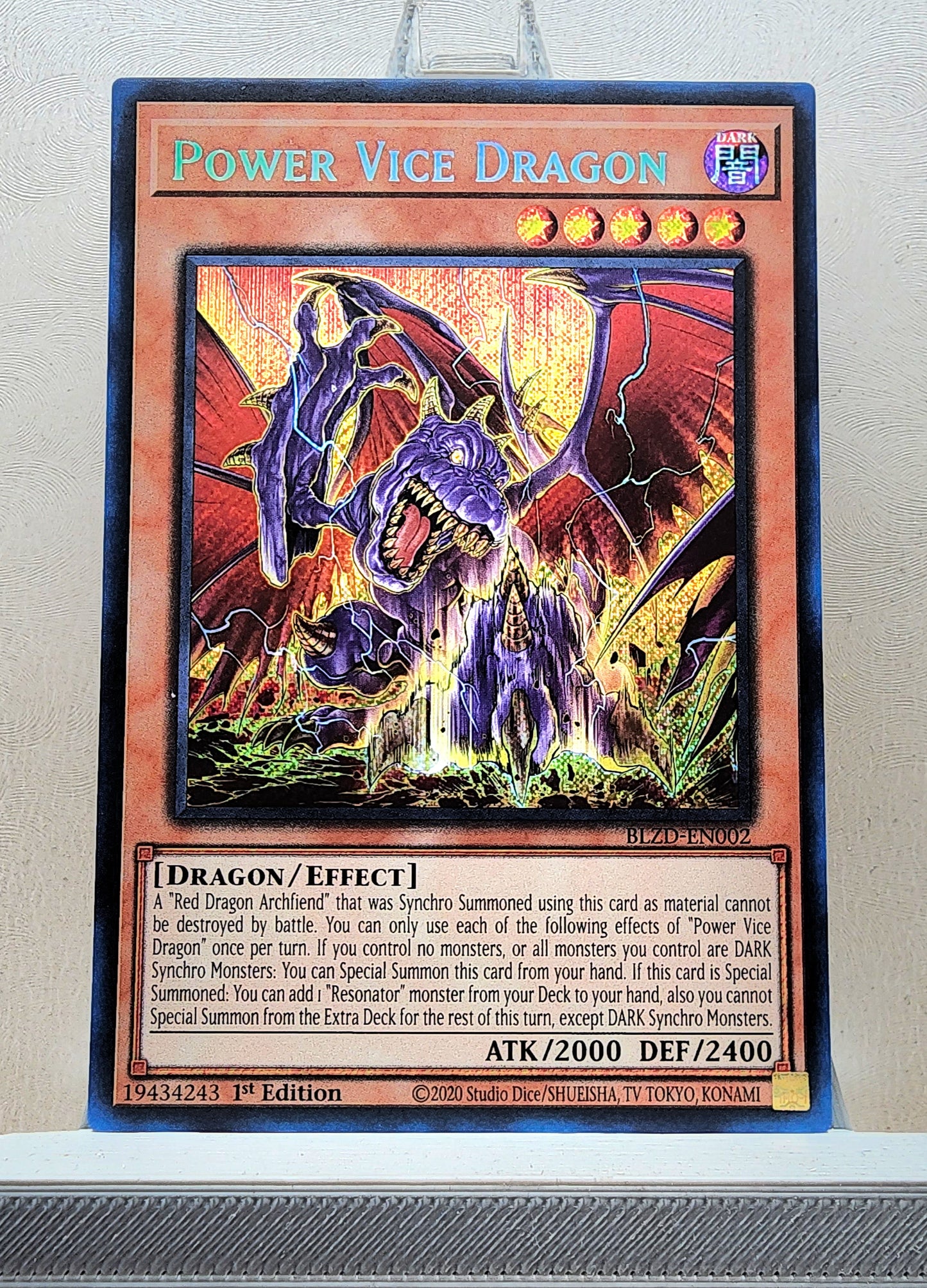 Yugioh! 1x Power Vice Dragon (BLZD - Secret Rare) 1st Edition
