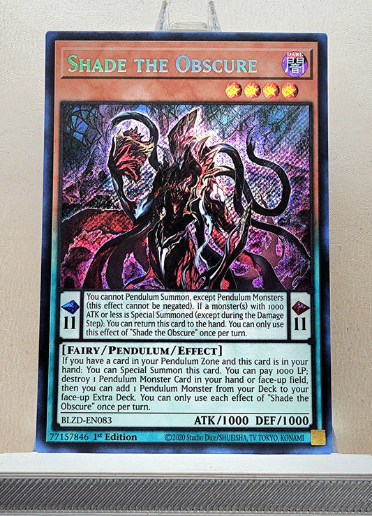 Yugioh! 1x Shade the Obscure (BLZD - Secret Rare) 1st Edition