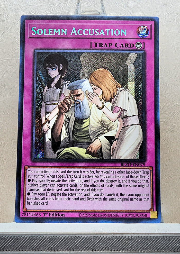 Yugioh! 1x Solemn Accusation (BLZD - Secret Rare) 1st Edition