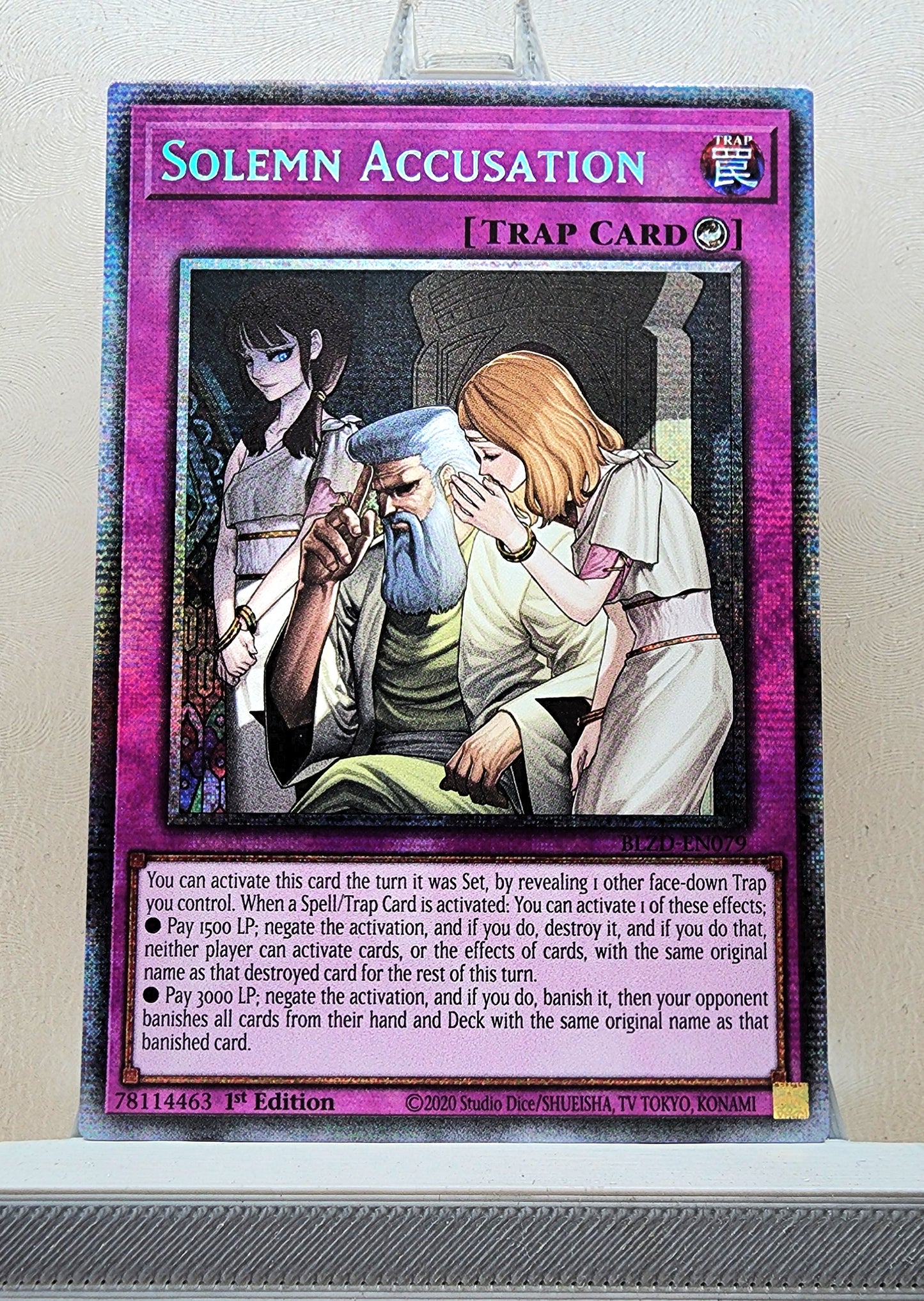 Yugioh! 1x Solemn Accusation (BLZD - Starlight Rare) 1st Edition