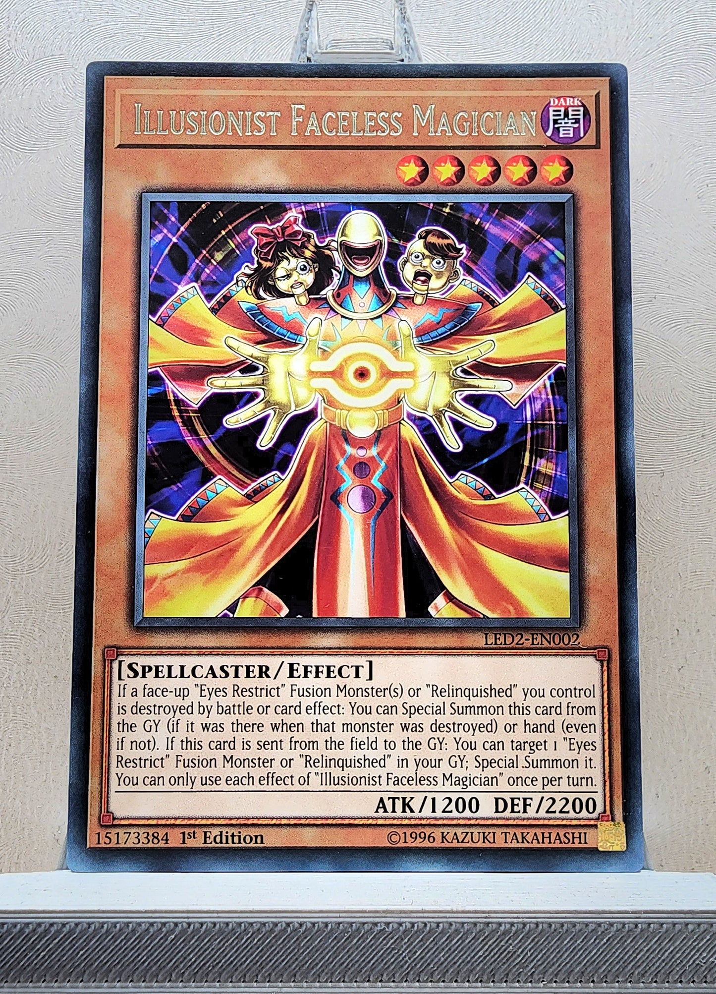 Yugioh! 1x Illusionist Faceless Magician (LED2 - Rare) 1st Edition