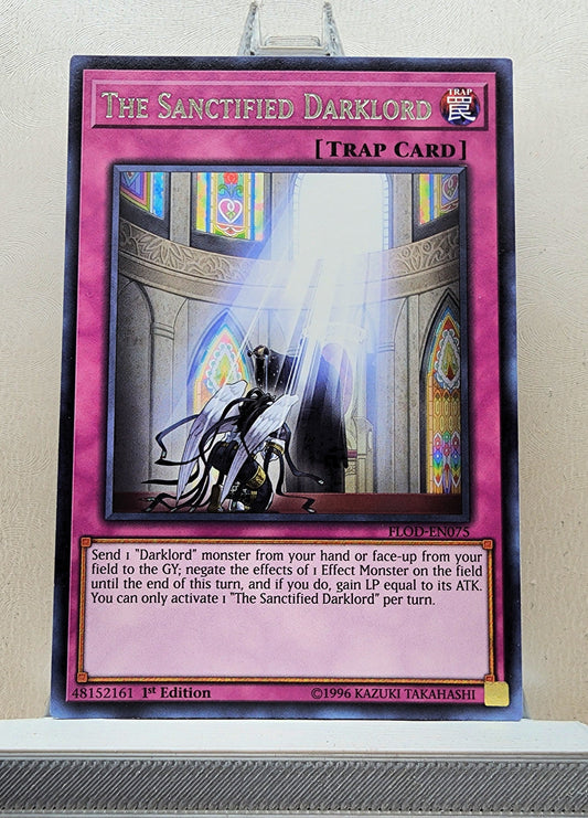 Yugioh! 1x The Sanctified Darklord (FLOD - Rare) 1st/Unli Edition