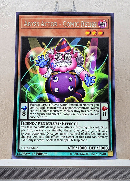 Yugioh! 1x Abyss Actor - Comic Relief (LED3 - Rare) 1st Edition