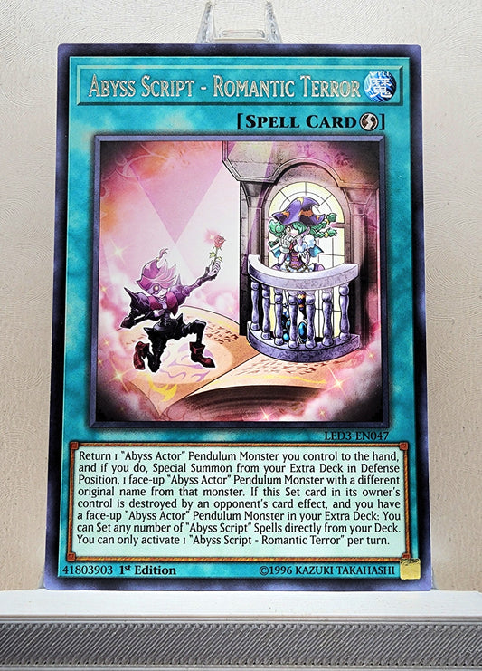Yugioh! 1x Abyss Script - Romantic Terror (LED3 - Rare) 1st Edition