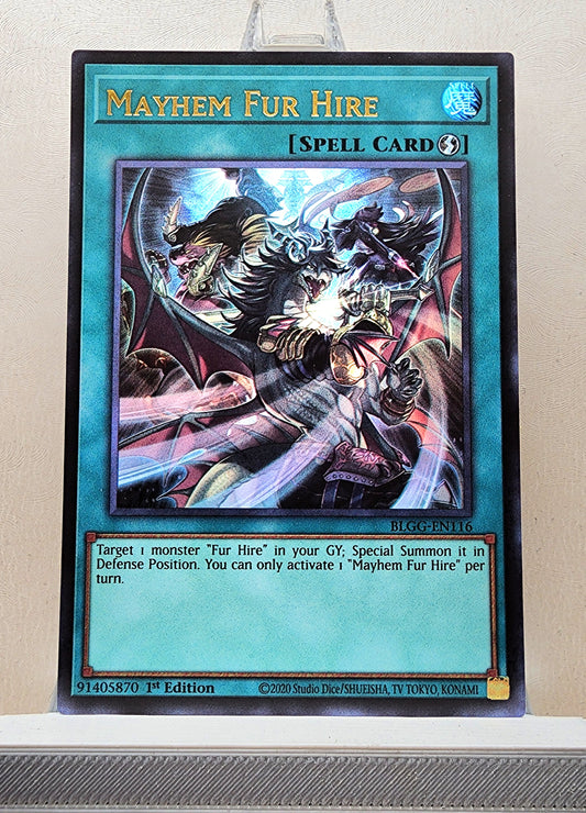 Yugioh! 1x Mayhem Fur Hire (BLGG - Ultra Rare) 1st Edition