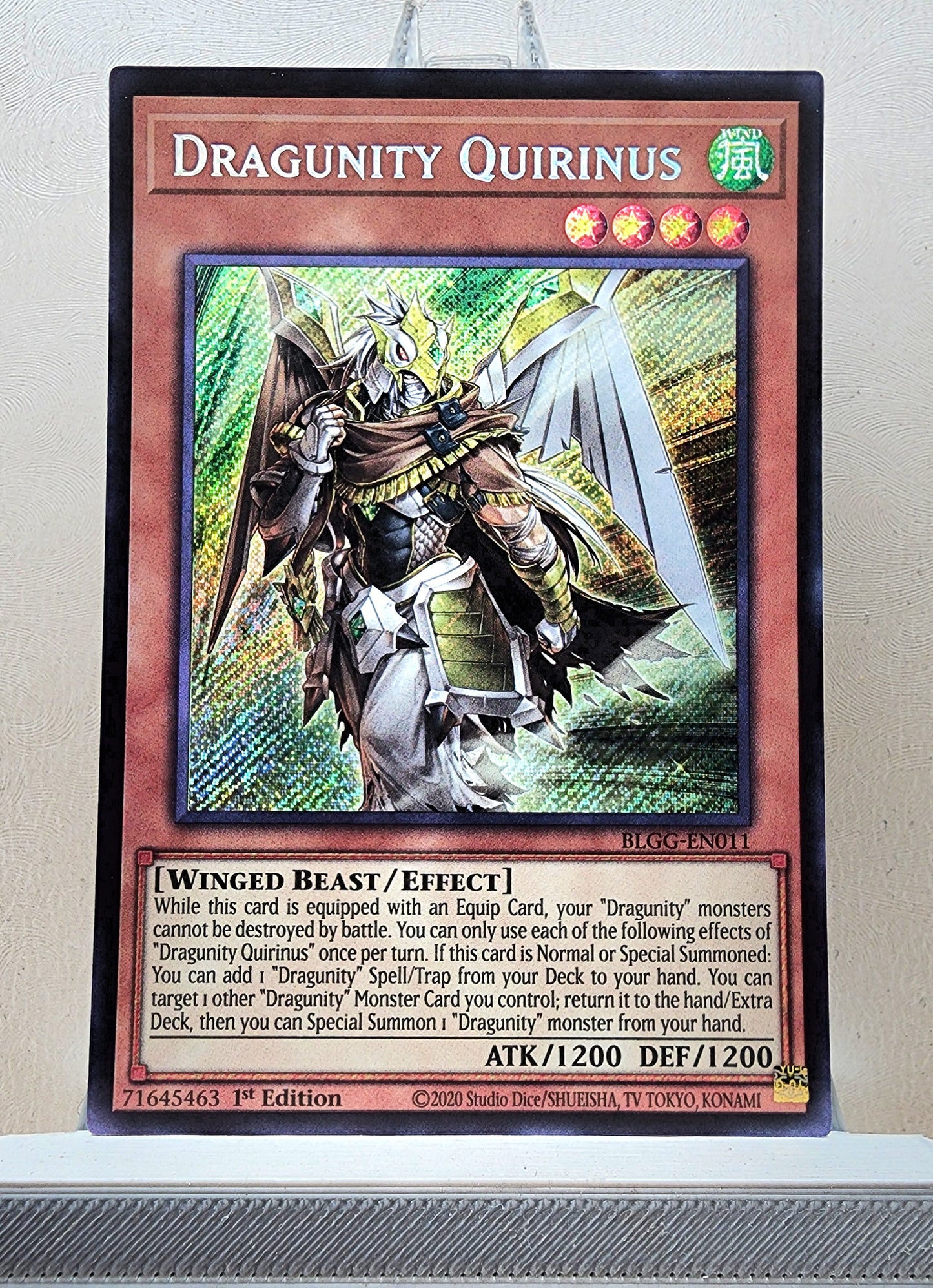 Yugioh! 1x Dragunity Quirinus (BLGG - Secret Rare) 1st Edition