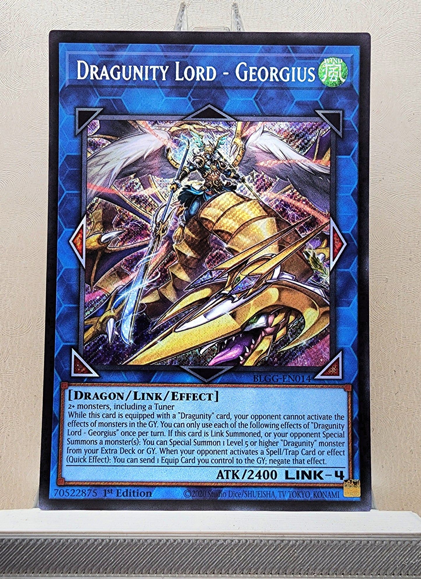Yugioh! 1x Dragunity Lord - Georgius (BLGG - Secret Rare) 1st Edition