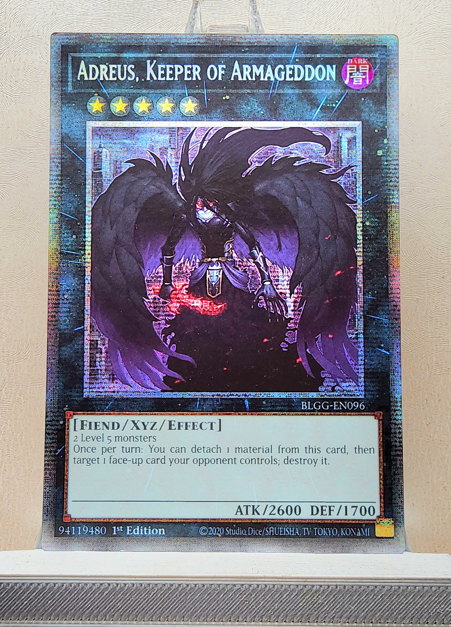 Yugioh! 1x Adreus, Keeper of Armageddon (BLGG - Starlight Rare) 1st Edition